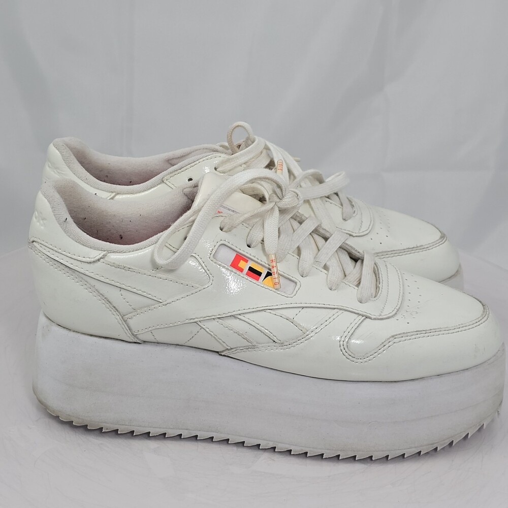 Reebok x Gigi Hadid Women 9.5 White Patent Platform Sneakers Flatform